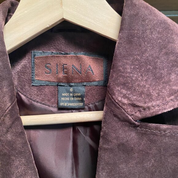 Siena Women's Brown 100% Suede Leather Jacket Size 6 Preppy & Gilmore Girls - Picture 2 of 4